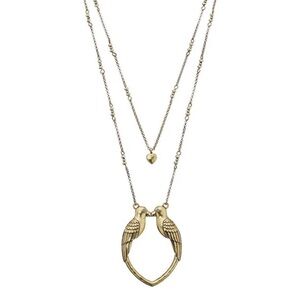Lucky Kissing Bird Pendant Necklace